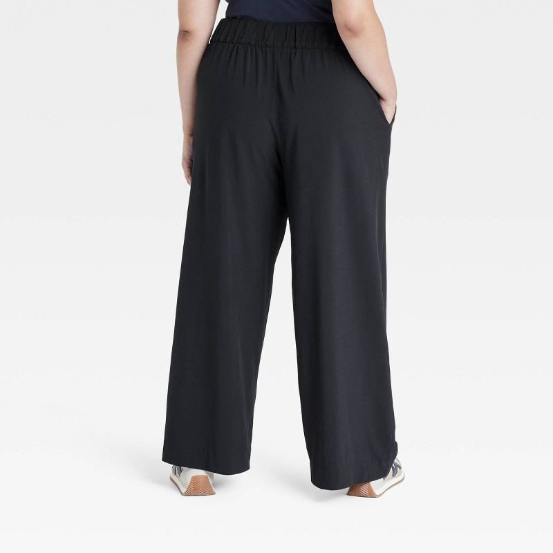 slide 2 of 5, Women's Active Light High-Rise Wide Leg Pants - All In Motion™ Black XL: Moisture Wicking, UPF 50+, 1 ct