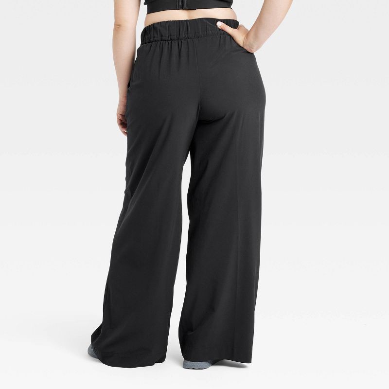 slide 4 of 5, Women's Active Light High-Rise Wide Leg Pants - All In Motion™ Black XXL: Moisture Wicking, Quick Dry, 4-Way Stretch, 1 ct
