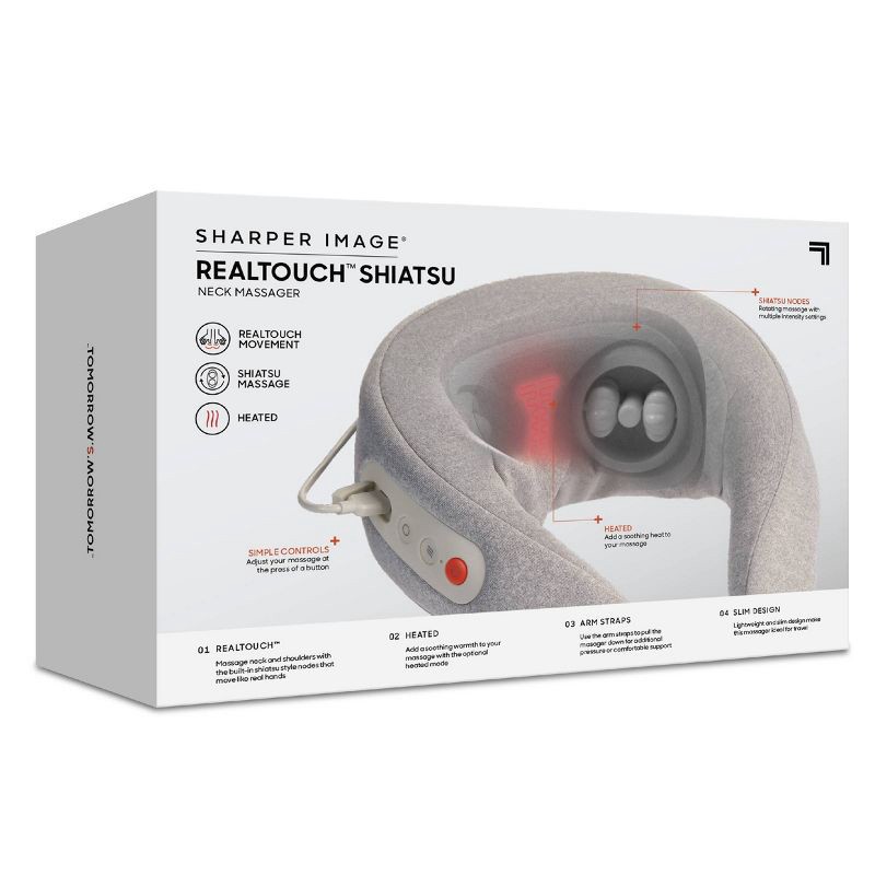 slide 6 of 6, Sharper Image Realtouch Shiatsu Electric Neck Massager: Fabric, Electric Therapy, 6 Pieces, 6 ct