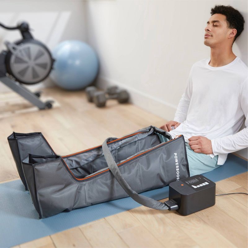 slide 3 of 11, Sharper Image Powerboost Boots Air Compression Electric Leg Massager: Heat Therapy, Plastic Material, 1 ct