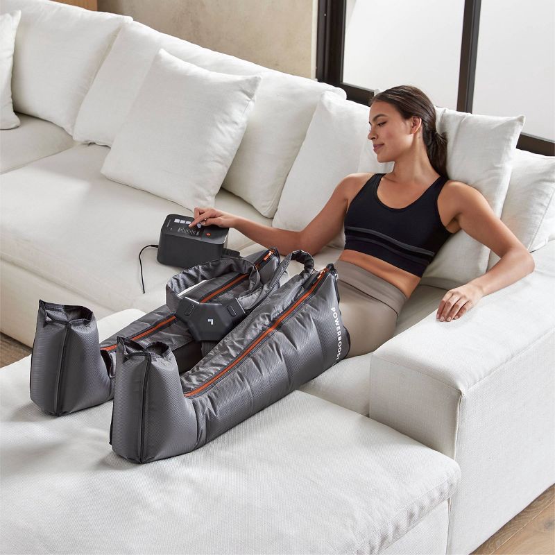 slide 4 of 11, Sharper Image Powerboost Boots Air Compression Electric Leg Massager: Heat Therapy, Plastic Material, 1 ct