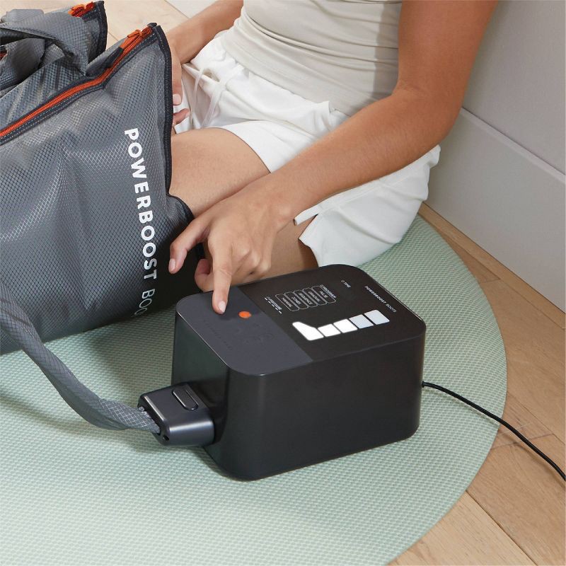 slide 5 of 11, Sharper Image Powerboost Boots Air Compression Electric Leg Massager: Heat Therapy, Plastic Material, 1 ct