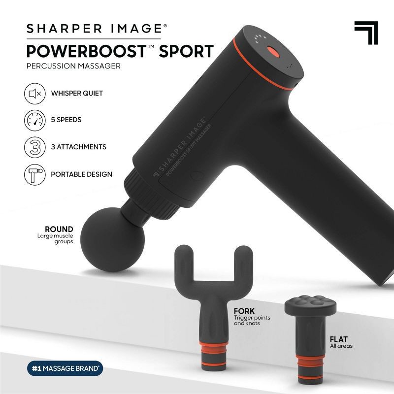 slide 2 of 8, Sharper Image Powerboost Sport Percussion Handheld Massager, 1 ct