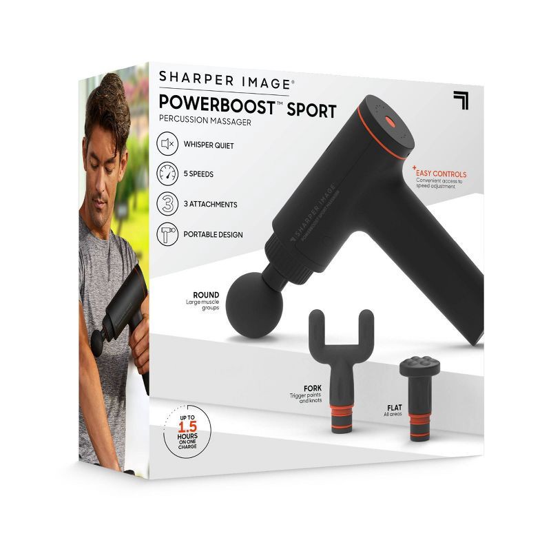 slide 7 of 8, Sharper Image Powerboost Sport Percussion Handheld Massager, 1 ct