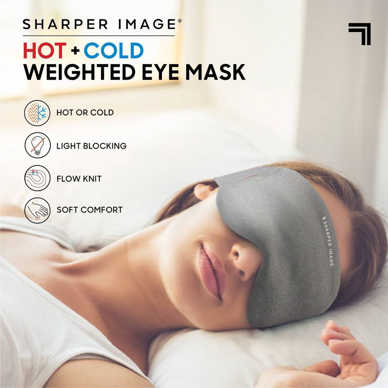 slide 2 of 7, Sharper Image Hot and Cold Weighted Eye Mask: Fabric Polyester Relaxation Therapy, 1 ct