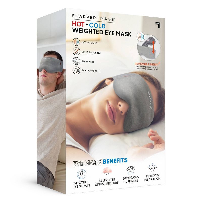 slide 6 of 7, Sharper Image Hot and Cold Weighted Eye Mask: Fabric Polyester Relaxation Therapy, 1 ct