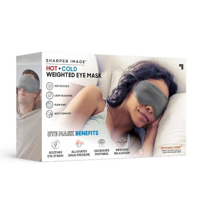slide 7 of 7, Sharper Image Hot and Cold Weighted Eye Mask: Fabric Polyester Relaxation Therapy, 1 ct