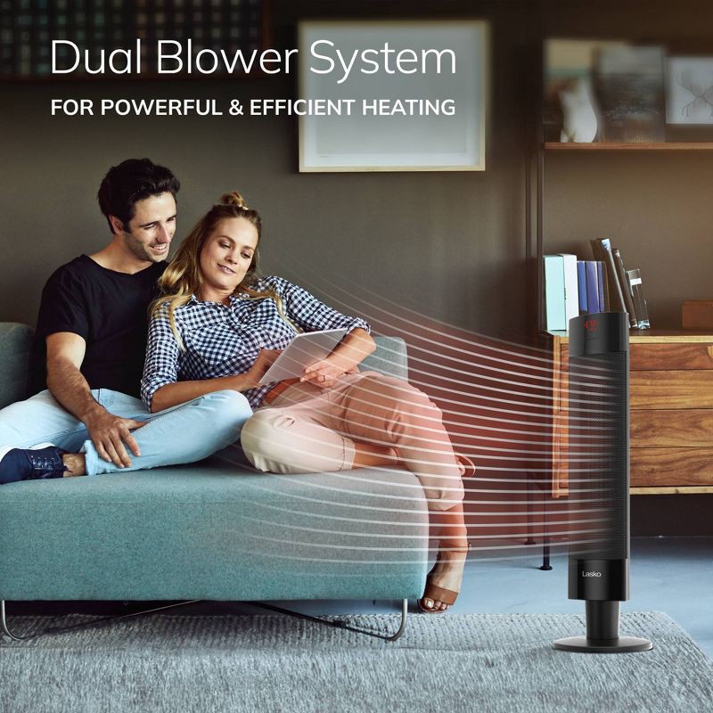 slide 2 of 10, Lasko Ceramic Pedestal Heater with Remote Control: 1500W, Adjustable Thermostat, Portable, LED Display, ETL Listed, 1 ct