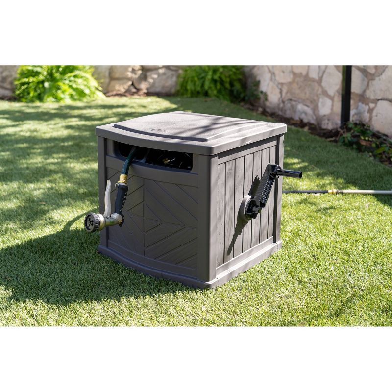 slide 5 of 6, Suncast 150' Capacity Slide Trak Hideaway Hose Holder Dark Gray, 1 ct