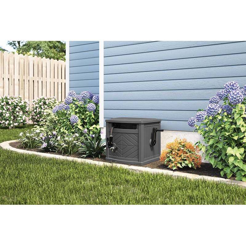 slide 6 of 6, Suncast 150' Capacity Slide Trak Hideaway Hose Holder Dark Gray, 1 ct