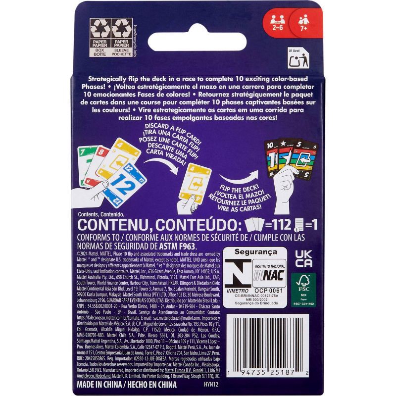 slide 6 of 6, Mattel Phase 10 Flip Card Game, 1 ct