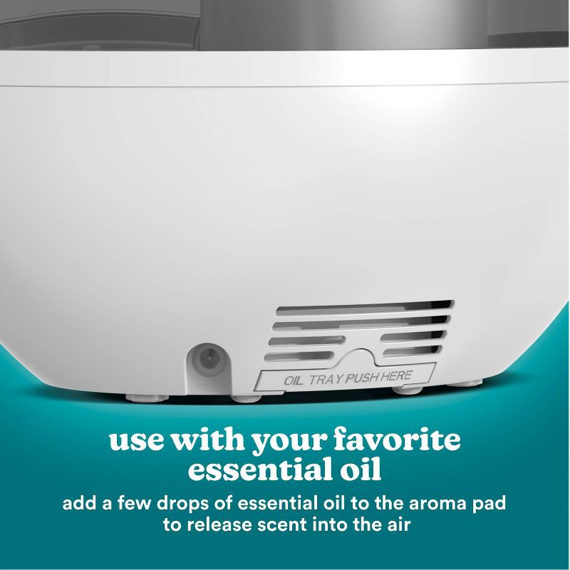 slide 9 of 9, HoMedics Top-Fill Easy to Clean Ultrasonic Cool Mist Humidifier with Night Light and Aromatherapy: 300-500 sq. ft., No Filter Needed, 30-Hour Run Time, 1 ct