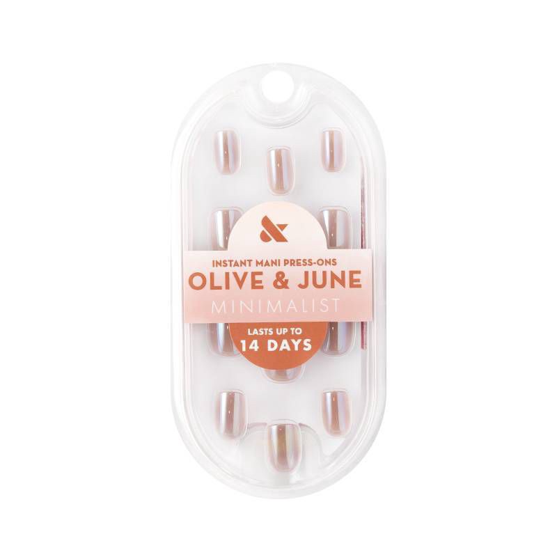 slide 1 of 4, Olive & June Press-On Fake Nails - XS Squoval - Taupe Jelly Chrome - 42ct, 42 ct