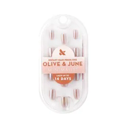 Olive & June Press-On Fake Nails - XS Squoval - Taupe Jelly Chrome - 42ct