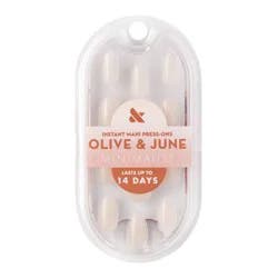 Olive & June Press-On Fake Nails - Minimalist - Medium Almond - Milky Syrup Gradient - 42ct