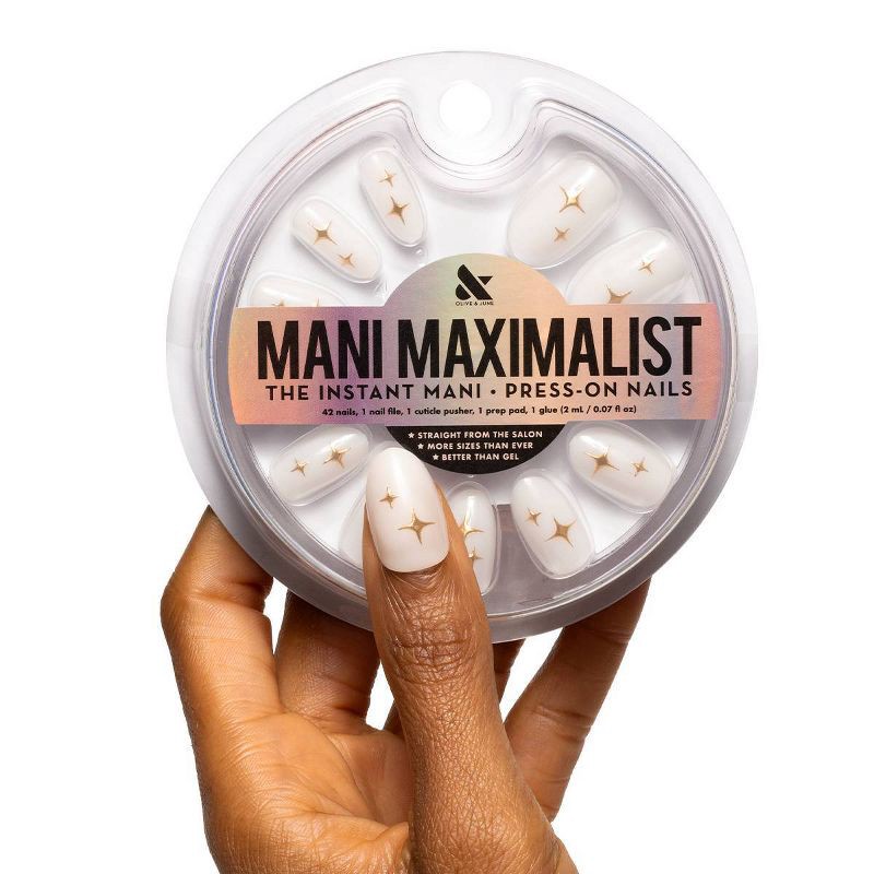 slide 6 of 6, Olive & June Press-On Fake Nails - M Oval - Puffy Sparkle - 42ct, 42 ct