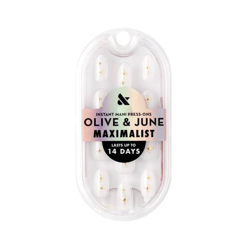 slide 1 of 6, Olive & June Press-On Fake Nails - M Oval - Puffy Sparkle - 42ct, 42 ct