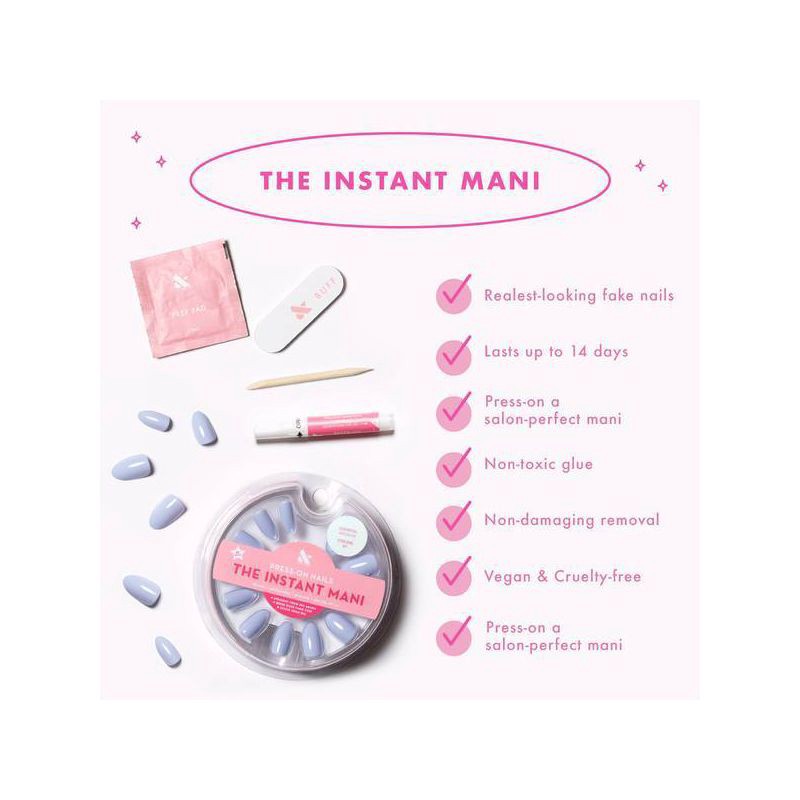 slide 7 of 7, Olive & June Press-On Fake Nails - M Oval - Pure White Syrup Gradient - 42ct, 42 ct