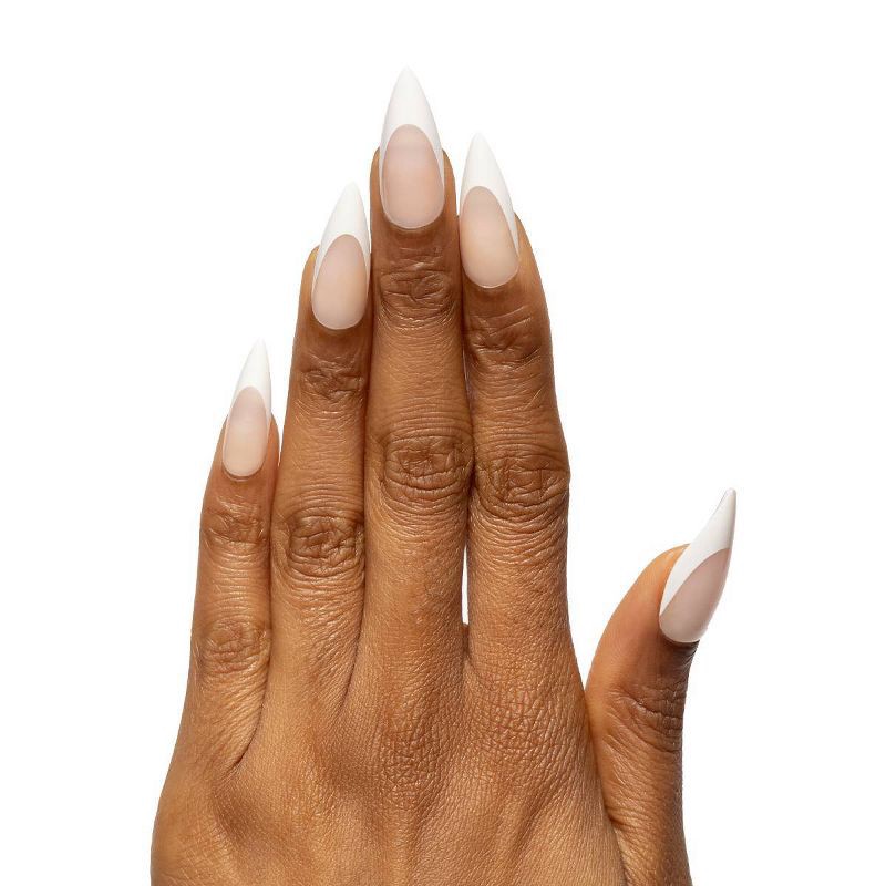 slide 4 of 5, Olive & June Press-On Fake Nails - M Stiletto - Sharp French - 42ct, 42 ct