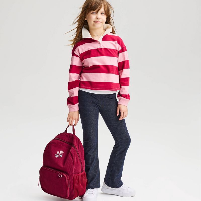 slide 1 of 4, Girls' Flare Leggings - Cat & Jack™ Blue Faux Denim XS: Mid Rise, Wide Leg, 1 ct
