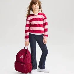 Girls' Flare Leggings - Cat & Jack™ Blue Faux Denim L: Wide Leg, Mid Rise, Elastic Waistband