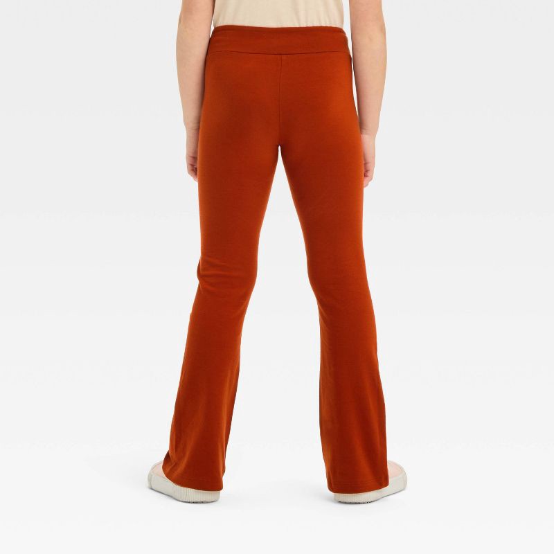 slide 2 of 3, Girls' Flare Leggings - Cat & Jack™ Burnt Orange L, 1 ct