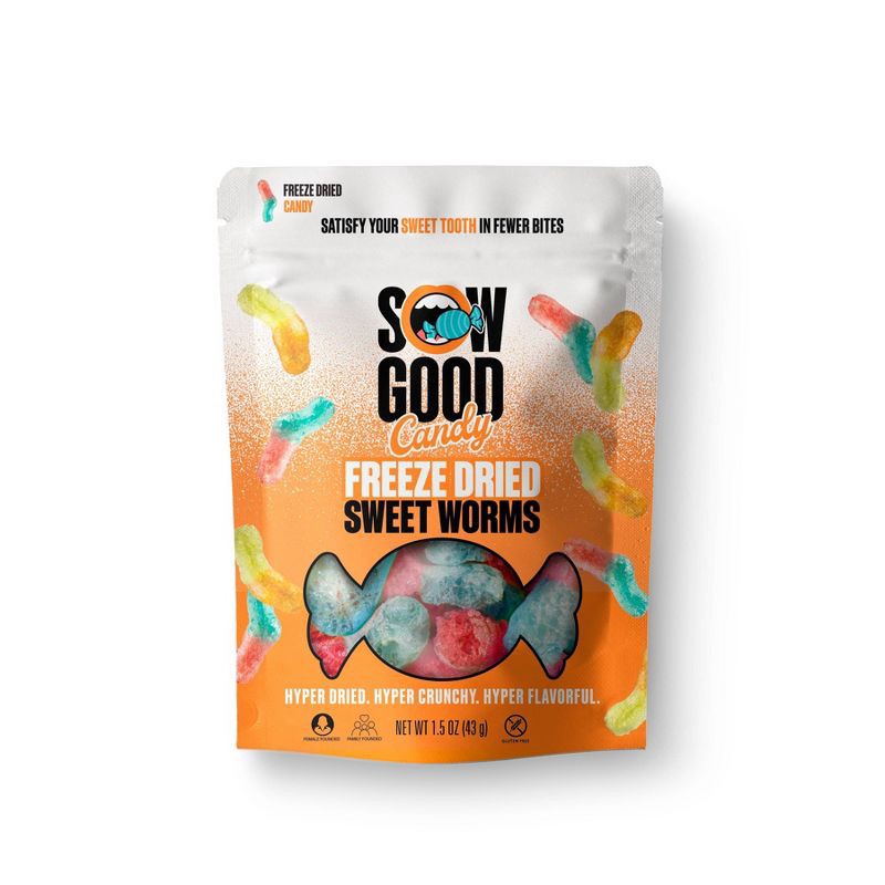 slide 1 of 5, Sow Good Freeze Dried Candy Sour Worms - 1.5oz, 1.5 oz