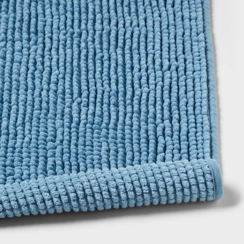slide 4 of 4, 20"x32" Everyday Chenille Bath Rug Quilt Blue - Room Essentials™, 1 ct