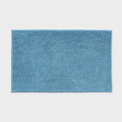 20"x32" Everyday Chenille Bath Rug Quilt Blue - Room Essentials™