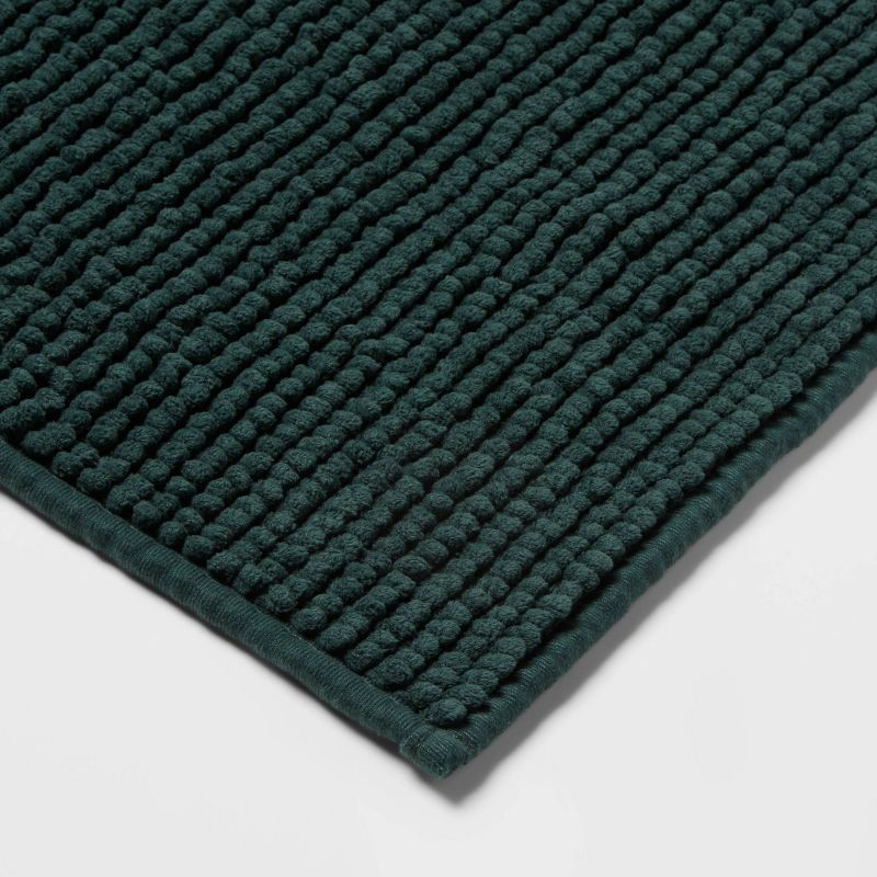 slide 3 of 4, 17"x24" Everyday Chenille Bath Rug Dark Green - Room Essentials™, 1 ct