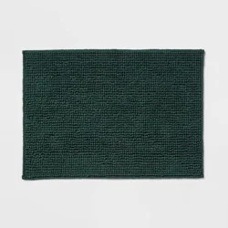 17"x24" Everyday Chenille Bath Rug Dark Green - Room Essentials™