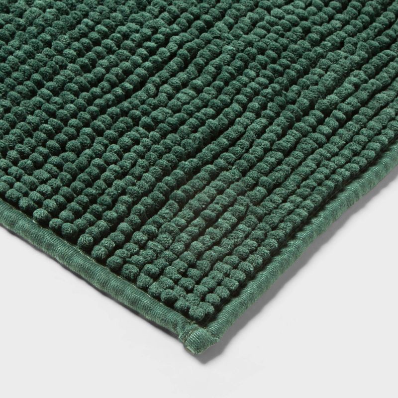 slide 3 of 4, 20"x58" Everyday Chenille Bath Rug Dark Green - Room Essentials™, 1 ct