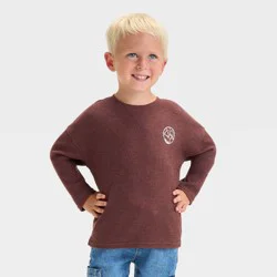 Toddler Boys' Long Sleeve Thermal Shirt - Cat & Jack™ Dark Brown 18M