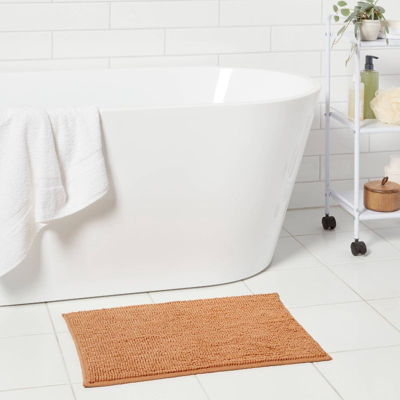 slide 2 of 4, 17"x24" Everyday Chenille Bath Rug Copper - Room Essentials™, 1 ct
