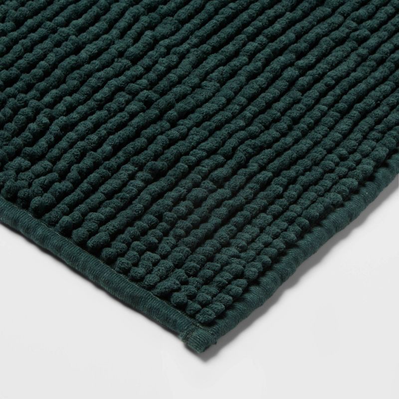 slide 3 of 4, 20"x32" Everyday Chenille Bath Rug Dark Green - Room Essentials™, 1 ct
