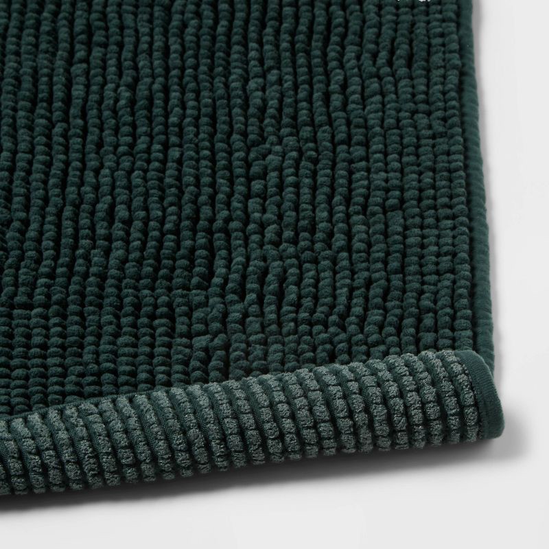 slide 4 of 4, 20"x32" Everyday Chenille Bath Rug Dark Green - Room Essentials™, 1 ct