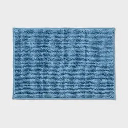 17"x24" Everyday Chenille Bath Rug Quilt Blue - Room Essentials™