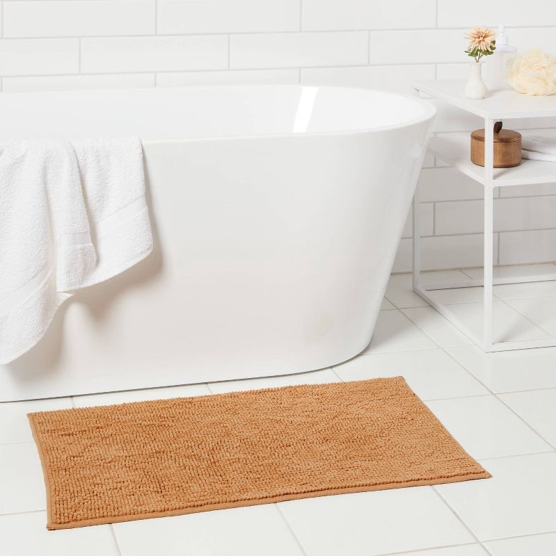 slide 2 of 4, 20"x32" Everyday Chenille Bath Rug Copper - Room Essentials™, 1 ct