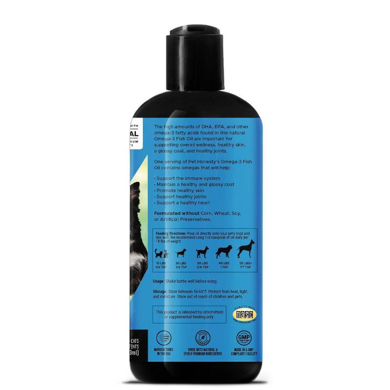 slide 2 of 10, Pet Honesty Omega 3 Salmon Flavor Fish Oil Supplement for Dog and Cat - 16 fl oz, 16 fl oz