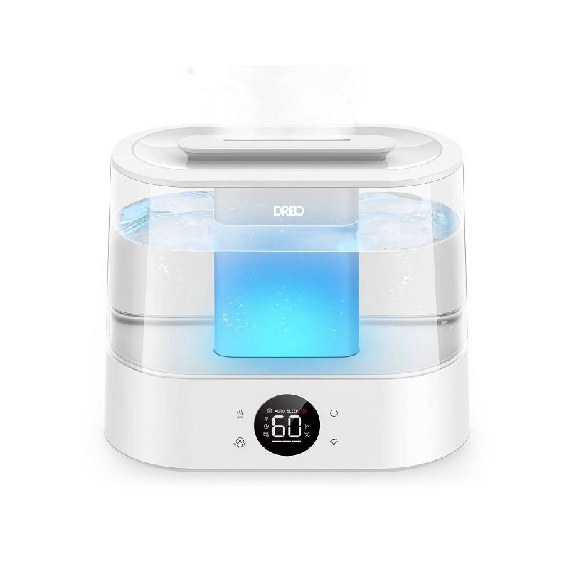 slide 1 of 9, Dreo 1gal Cool Mist Smart Ultrasonic Humidifier for Room Essential Oil Diffuser and Nightlight Touch Control: ETL Listed, 32hr Run Time, 1 gal