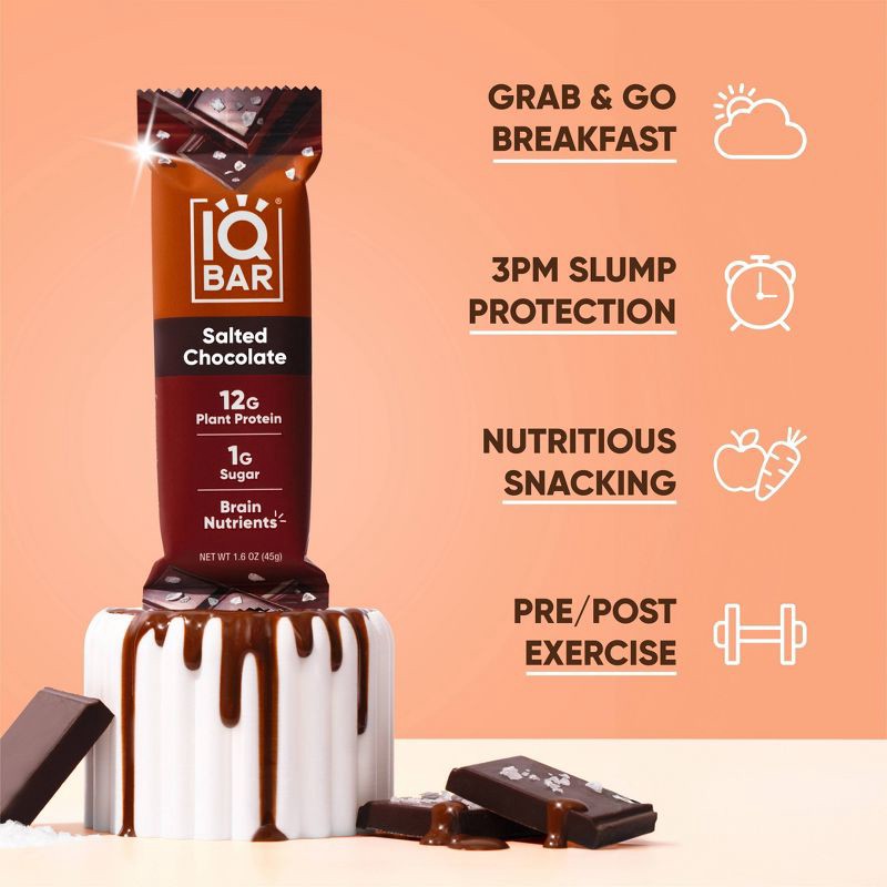 slide 6 of 6, IQBAR Salted Chocolate Protein Bars - 6.4oz/4ct, 4 ct; 6.4 oz