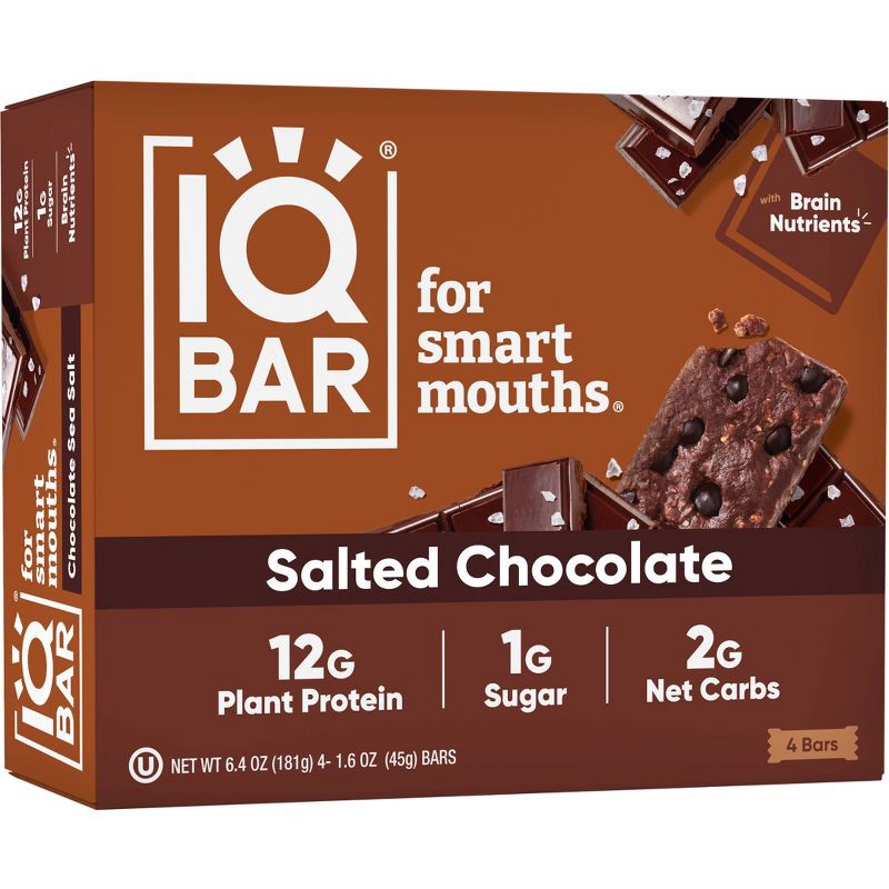 slide 1 of 6, IQBAR Salted Chocolate Protein Bars - 6.4oz/4ct, 4 ct; 6.4 oz