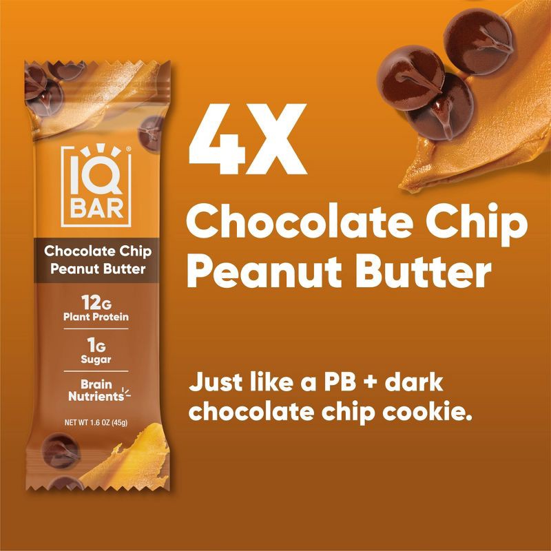 slide 3 of 6, IQBAR Chocolate Chip Peanut Butter Protein Bars - 6.4oz/4ct, 4 ct; 6.4 oz