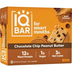IQBAR Chocolate Chip Peanut Butter Protein Bars - 6.4oz/4ct