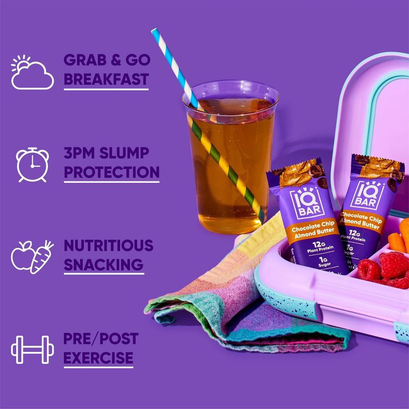 slide 6 of 6, IQBAR Chocolate Chip Almond Butter Protein Bars - 6.4oz/4ct, 4 ct; 6.4 oz