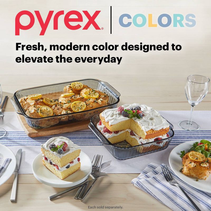 slide 6 of 7, Pyrex® Sculpted Tinted 9"x13" Baking Dish Smoke: Glass Bakeware, Dishwasher-Safe, 2-Year Warranty, 1 ct