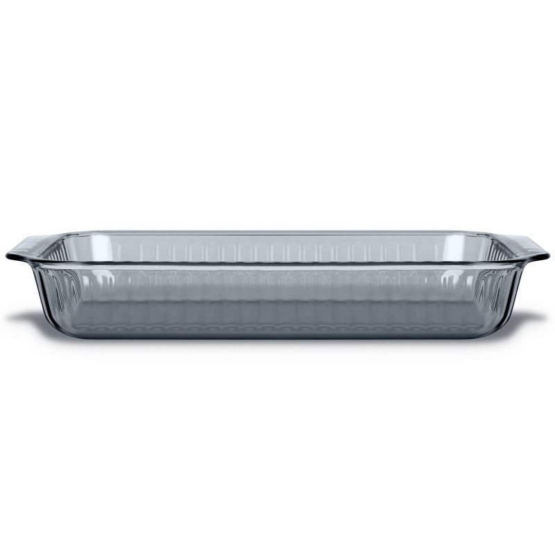 slide 1 of 7, Pyrex® Sculpted Tinted 9"x13" Baking Dish Smoke: Glass Bakeware, Dishwasher-Safe, 2-Year Warranty, 1 ct