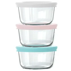 Pyrex® Simply Store® 6pc 1c Round Glass Storage Set with Assorted Color Lids