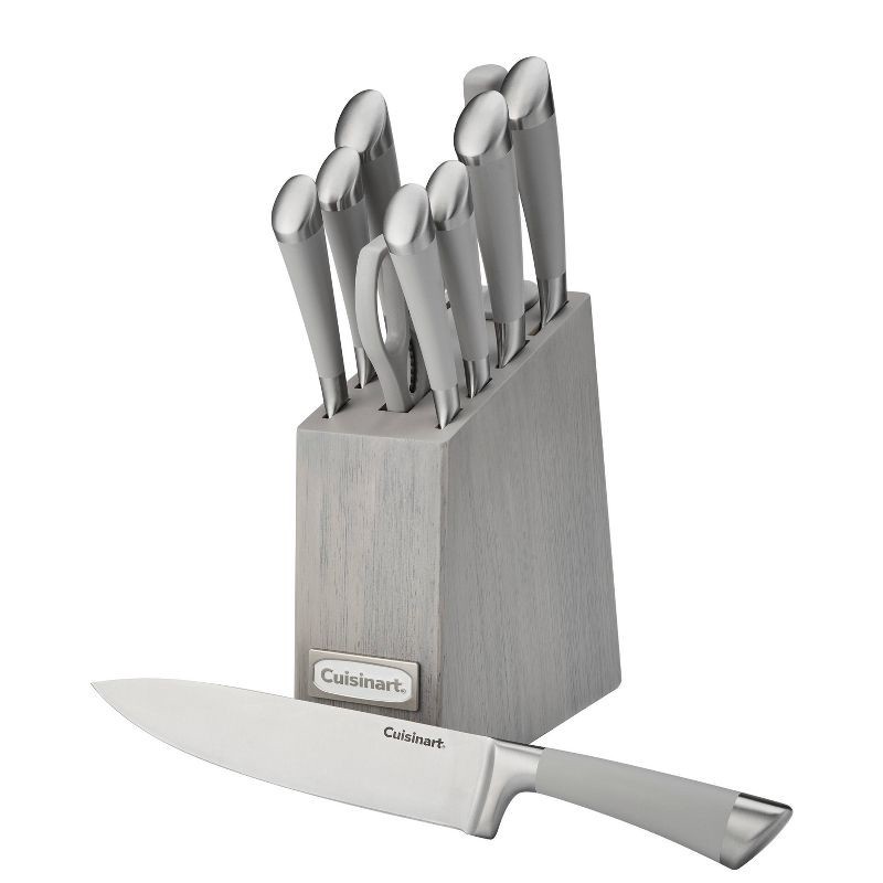 slide 2 of 17, Cuisinart Classic 11pc Color Soft Touch Stainless Steel Modern Cutlery Block Set Gray: Knife Set with Comfort-Grip Handle, 11 ct