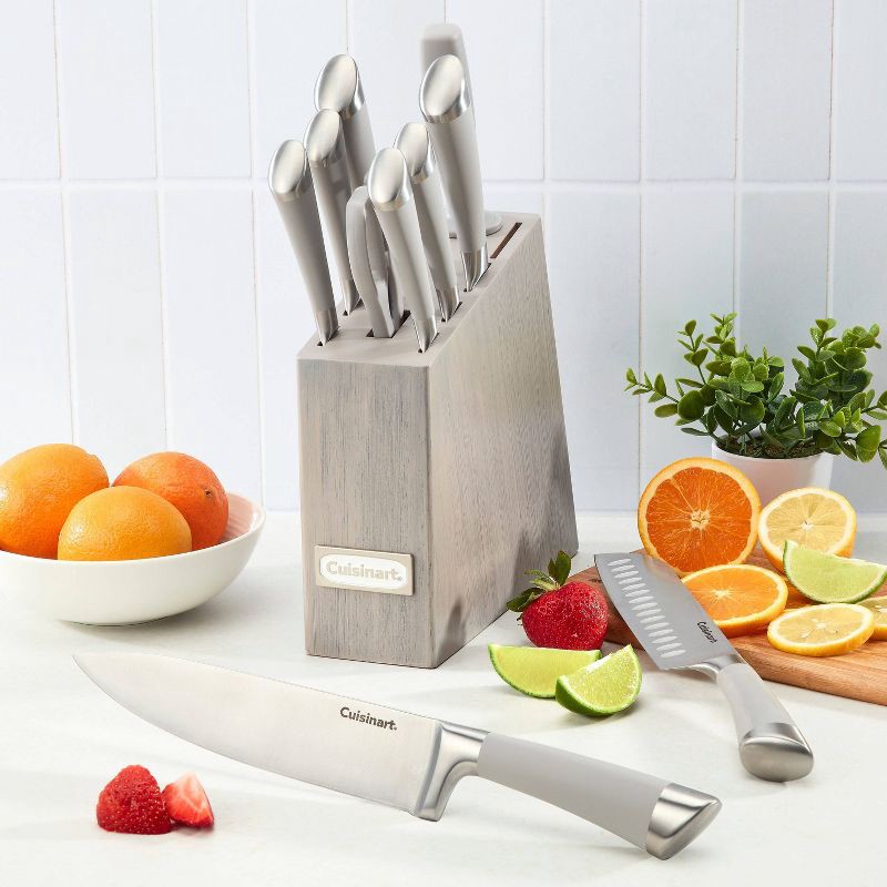slide 3 of 17, Cuisinart Classic 11pc Color Soft Touch Stainless Steel Modern Cutlery Block Set Gray: Knife Set with Comfort-Grip Handle, 11 ct